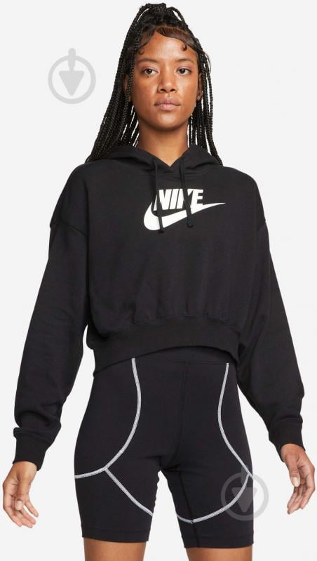 Джемпер Nike CLUB FLC GX CROP HDY DQ5850-010 р.XL черный - фото 1