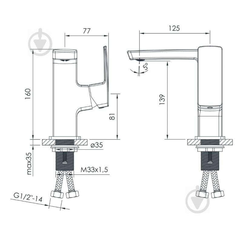 Змішувач для умивальника Imprese Grafiky ZMK061901012 - фото 2