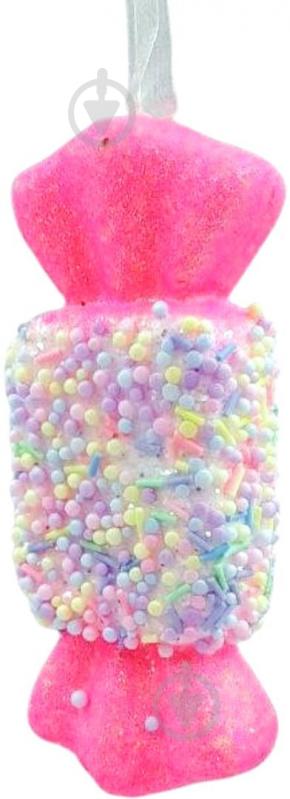 Іграшка на ялинку Цукерка пластик 2400-146 14 см білий із рожевим - фото 1 Іграшка на ялинку Цукерка пластик 2400-146 14 см білий із рожевим - фото 1