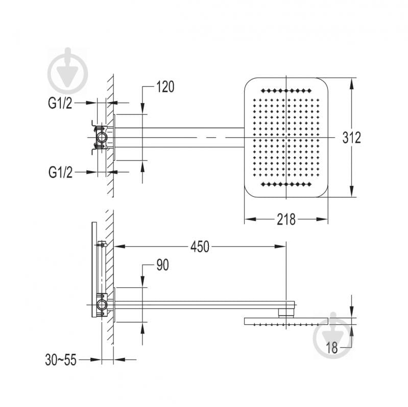 Верхний душ Imprese Smart Click ZMK101901101 - фото 2