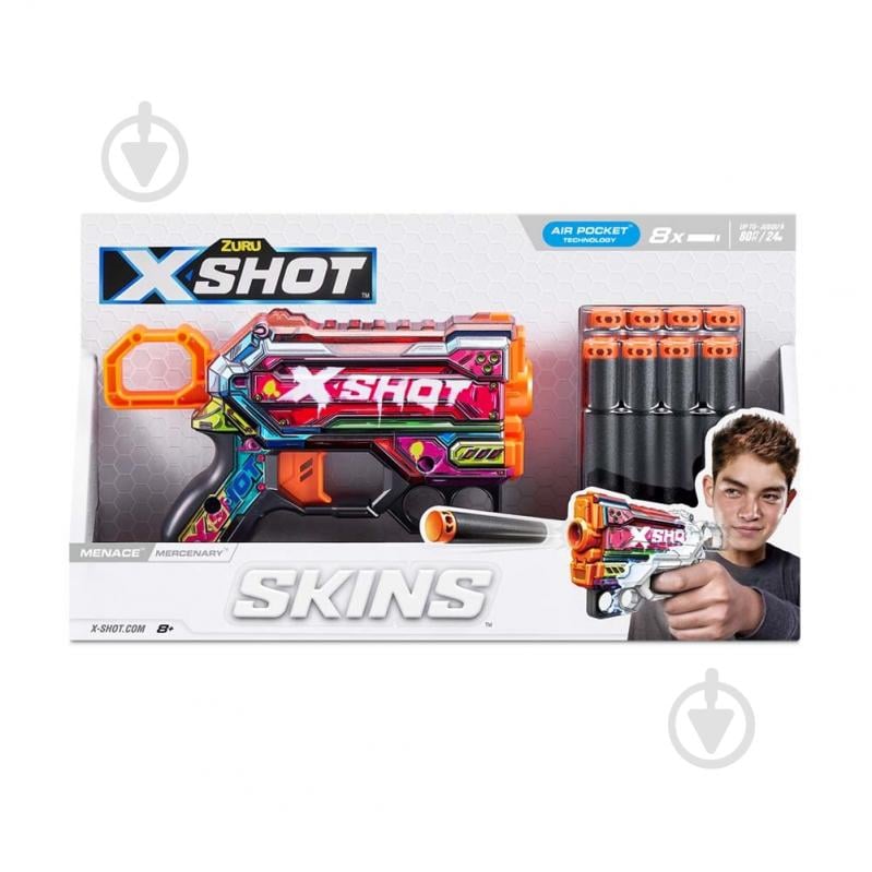 Швидкострільний бластер Zuru X-Shot Skins Menace Mercenary (8 патронів) 36515P - фото 1