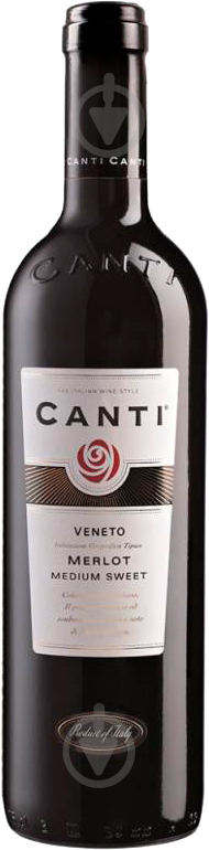 Вино Canti Merlot Veneto Medium Sweet напівсолодке червоне 0,75 л - фото 1