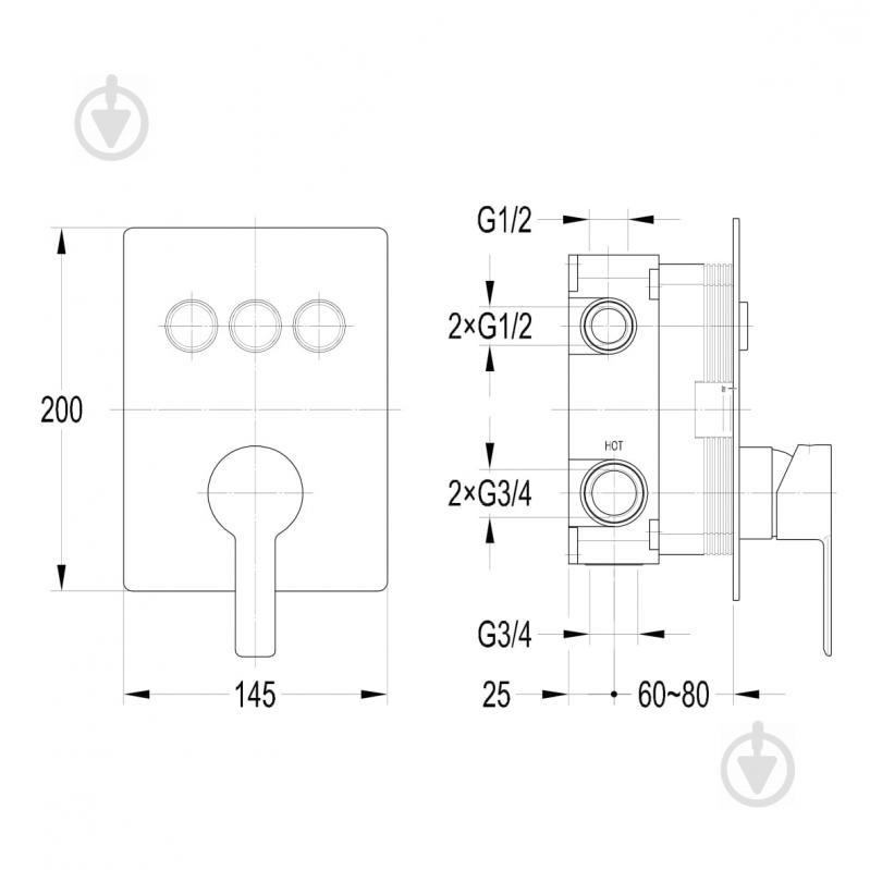 Смеситель для ванны Imprese Smart Click ZMK101901202 - фото 2