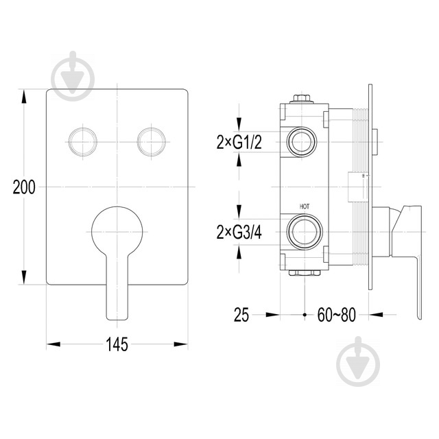 Змішувач для ванни Imprese Smart Click ZMK101901201 - фото 2