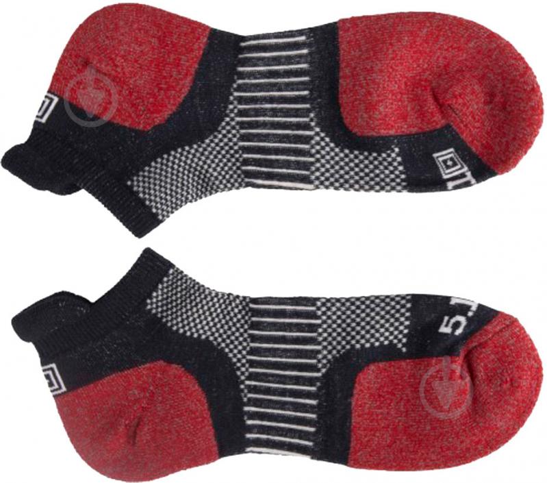 Шкарпетки 5.11 Tactical ABR Training Sock[019] Lava чорно-червоний р.S - фото 3