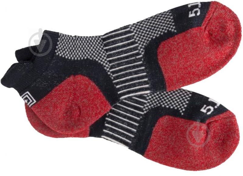 Шкарпетки 5.11 Tactical ABR Training Sock[019] Lava чорно-червоний р.S - фото 2