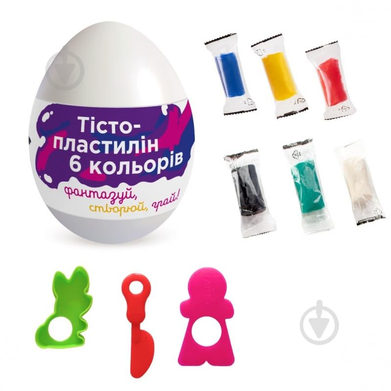 Набір для ліплення DGT-ART тісто-пластилін 6 кольорів в яйці TY4466 - фото 1 Набір для ліплення DGT-ART тісто-пластилін 6 кольорів в яйці TY4466 - фото 1