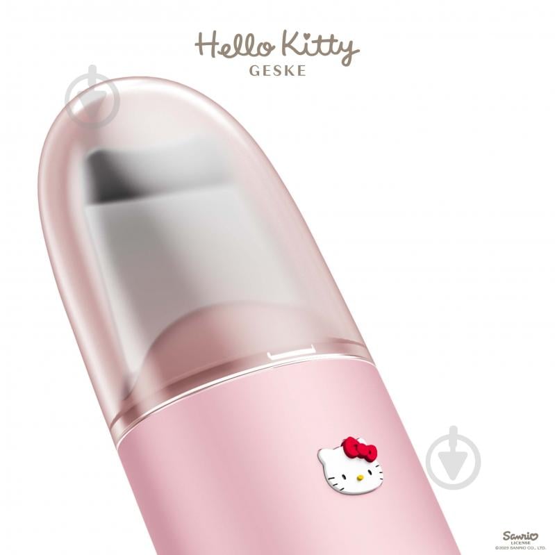 Микротоковый скрабер GESKE для кожи и устранения черных точек MicroCurrent Skin Scrubber & Blackhead Remover 9 в 1 Hello Kitty розовый - фото 2