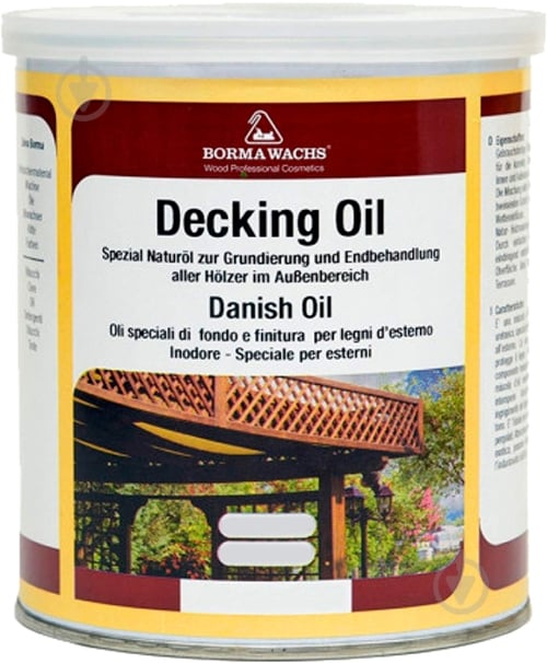 Масло Borma Wachs для терас DECKING OIL(danish oil) 4971 1 л - фото 1