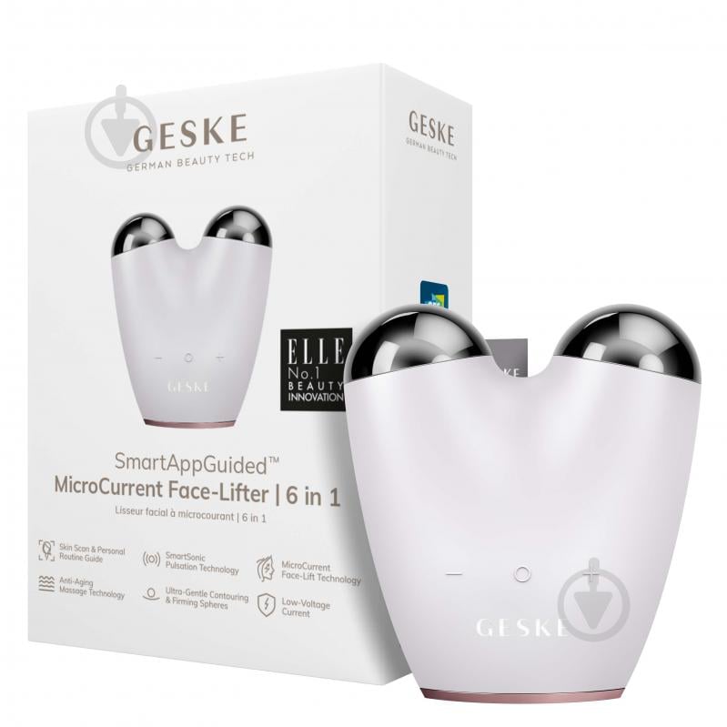 Микротоковый подтягиватель GESKE MicroCurrent Face-Lifter 6 в 1 пудровый - фото 4