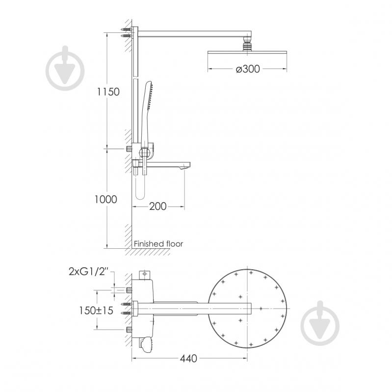 Душевая система Imprese Smart Click ZMK101901091 с термостатом - фото 2