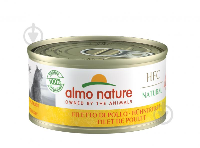 Консерва для дорослих котів Almo Nature HFC Natural з курячим філе 70 г - фото 1