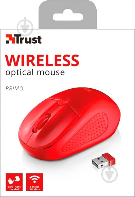 Мышь Trust Primo Wireless Mouse (20787) red (6231369) - фото 5