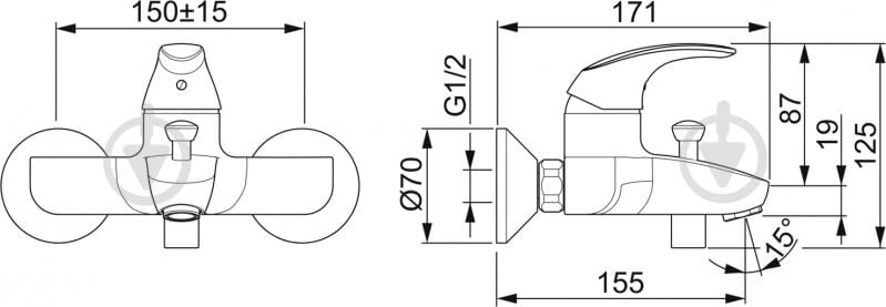 Смеситель для ванны Oras Polara 1440Y - фото 2