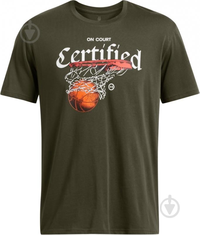 Футболка Under Armour UA M HW HOOPS CERTIFIED SS 1387376-390 р.2XL зеленый - фото 3