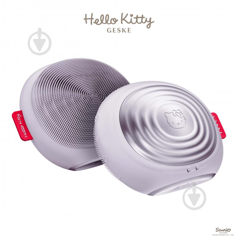 Электронная звуковая термощетка GESKE для лица Sonic Thermo Facial Brush 5 в 1 by Hello Kitty фиолетовый - фото 1