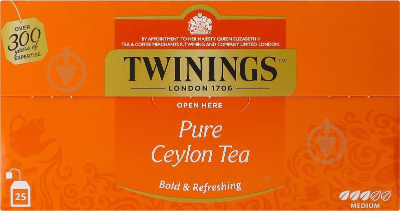 Чай Twinings чорний Pure Ceylon 25x2г - фото 1