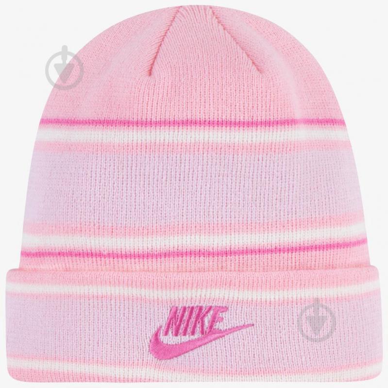 Шапка Nike MULTI STRIPE BEANIE SET 8A3047-A0W р.one size рожевий - фото 3