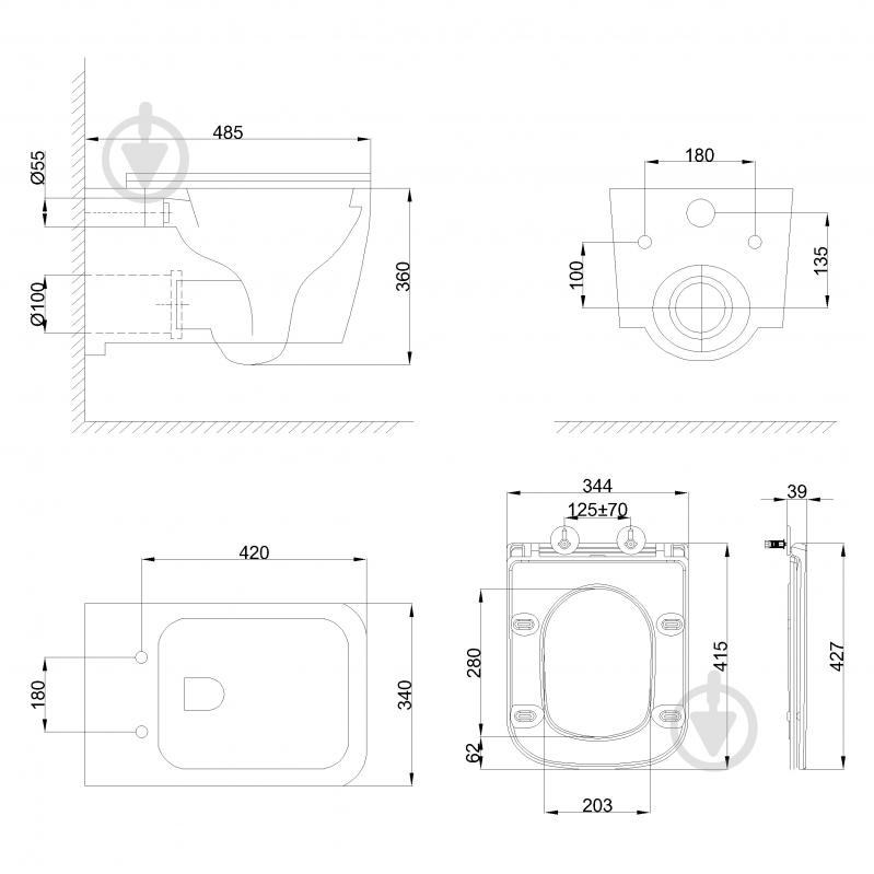 Унитаз подвесной Invena Malaga Vortex CE-96-001 - фото 9