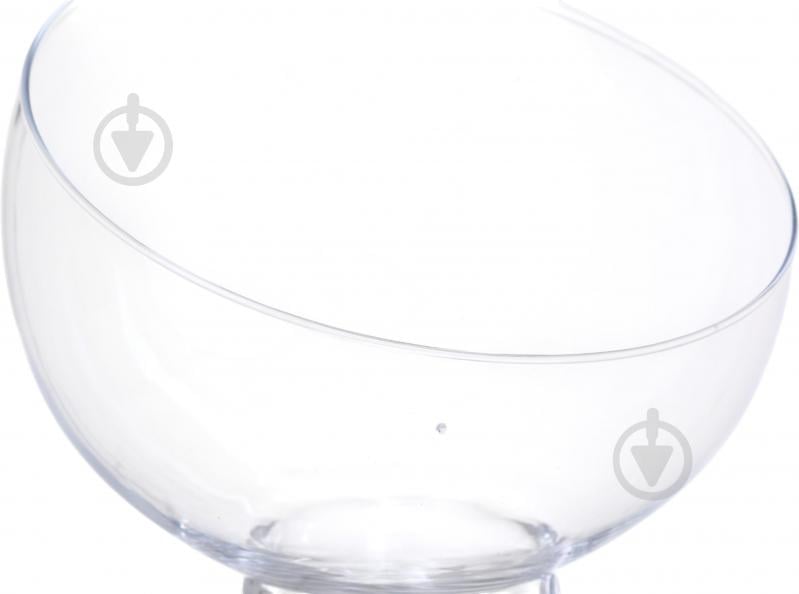 Ваза скляна Wrzesniak Glassworks Сфера скошена на ніжці 20 см прозора 15-848A - фото 4