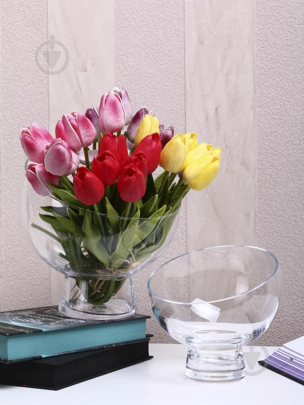 Ваза скляна Wrzesniak Glassworks Сфера скошена на ніжці 20 см прозора 15-848A - фото 6