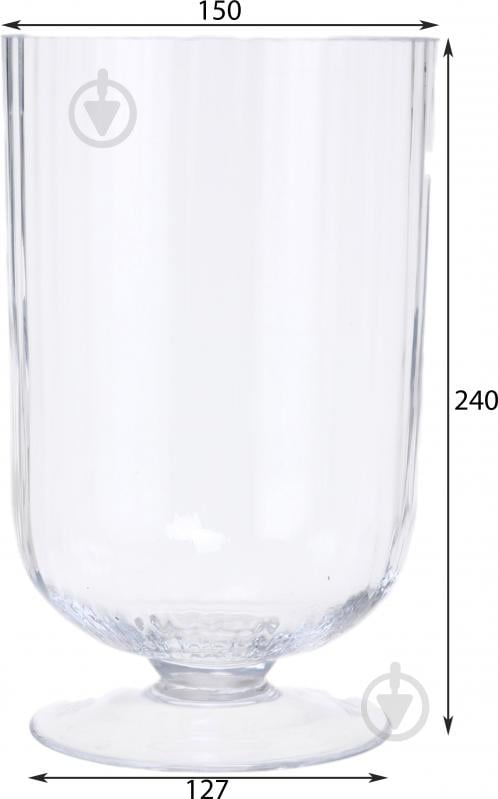 Ваза скляна Wrzesniak Glassworks Stripe на ніжці 24 см прозора 15-4222 - фото 2