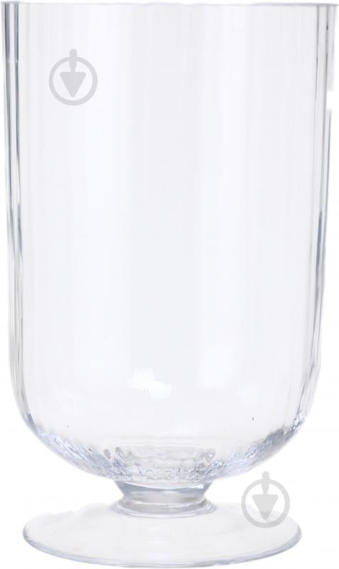 Ваза скляна Wrzesniak Glassworks Stripe на ніжці 24 см прозора 15-4222 - фото 3