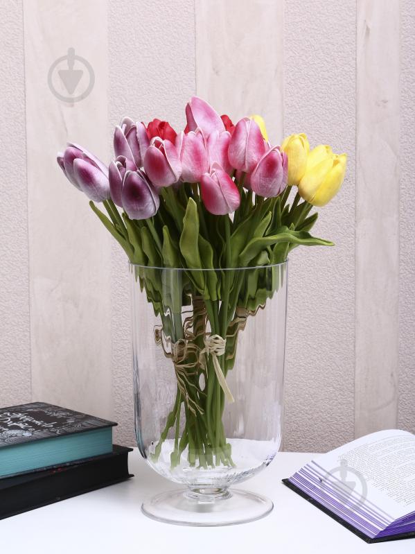 Ваза скляна Wrzesniak Glassworks Stripe на ніжці 24 см прозора 15-4222 - фото 5