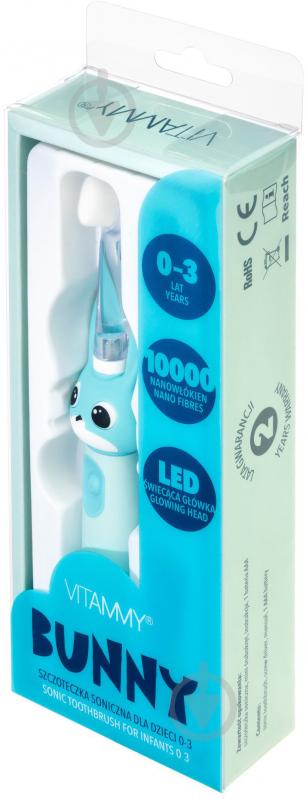 Электрическая зубная щетка Vitammy Bunny Light Blue (от 0-3 лет) TOW019487 - фото 6