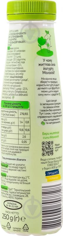 Йогурт Молокія Земляника-мята 1,4% 250 г - фото 3
