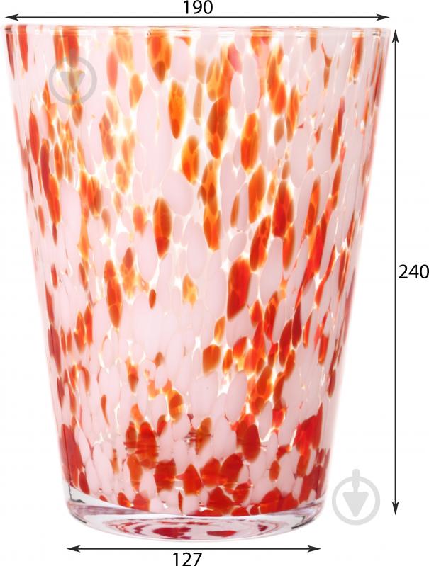 Ваза скляна Wrzesniak Glassworks Confetti 24 см помаранчева 27-1061D - фото 2