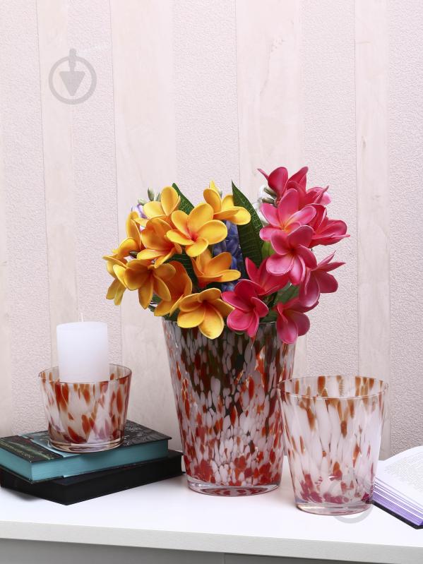 Ваза скляна Wrzesniak Glassworks Confetti 24 см помаранчева 27-1061D - фото 6