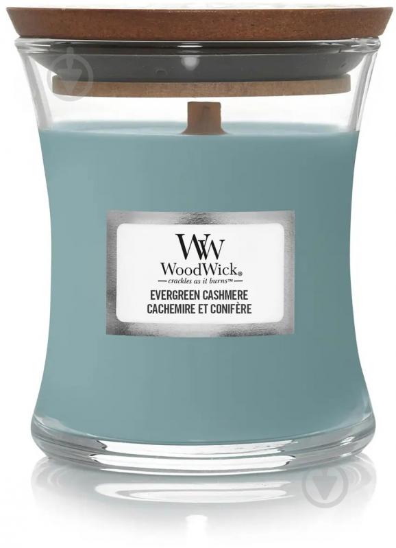 Свеча ароматическая Woodwick Mini Evergreen Cashmere (Вечнозеленый Кашемир) 85г - фото 1