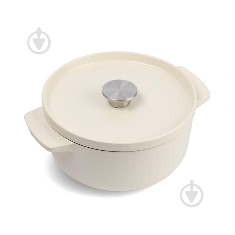 Каструля чавунна з кришкою KitchenAid, 22 см, 3,3 л, колір мигдальний крем (CC006056-001)
