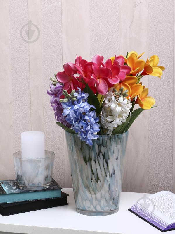 Ваза скляна Wrzesniak Glassworks Confetti 24 см блакитна 27-1061D - фото 6