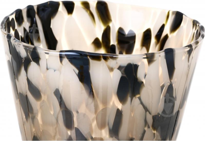 Ваза скляна Wrzesniak Glassworks Confetti 16 см чорно-біла 27-1061C - фото 4