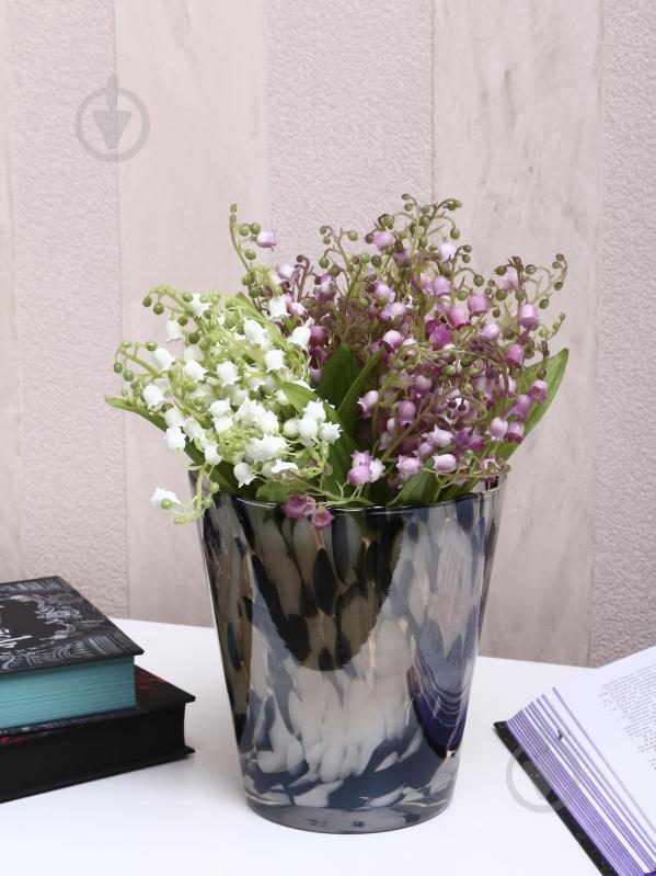 Ваза скляна Wrzesniak Glassworks Confetti 16 см чорно-біла 27-1061C - фото 5