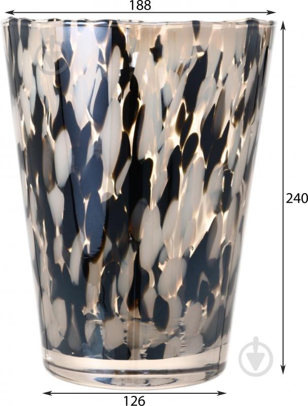 Ваза скляна Wrzesniak Glassworks Confetti 24 см чорно-біла 27-1061D - фото 2