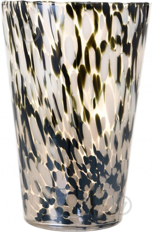 Ваза скляна Wrzesniak Glassworks Confetti 35 см чорно-біла 17-6999 - фото 3