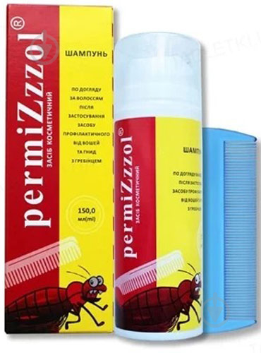 Пермизол (PermiZzzol) от вшей и гнид + расческа шампунь 150 мл - фото 1