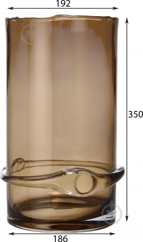 Ваза стеклянная Wrzesniak Glassworks Stamp 35 см коричневая 17-9843A - фото 2