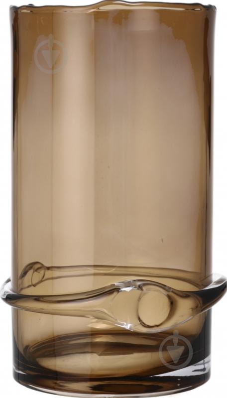 Ваза стеклянная Wrzesniak Glassworks Stamp 35 см коричневая 17-9843A - фото 3