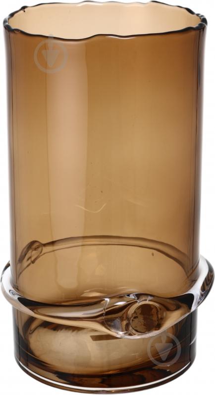Ваза стеклянная Wrzesniak Glassworks Stamp 35 см коричневая 17-9843A - фото 1