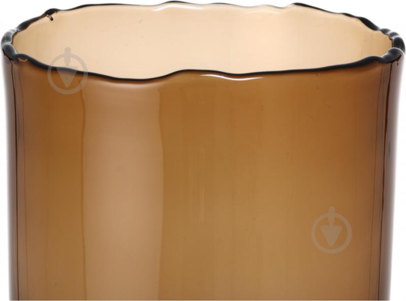 Ваза стеклянная Wrzesniak Glassworks Stamp 35 см коричневая 17-9843A - фото 4