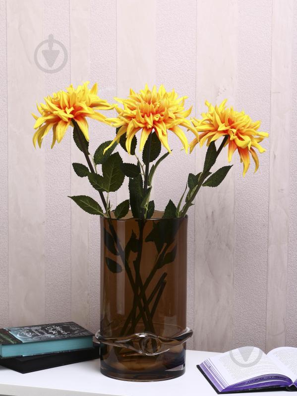 Ваза стеклянная Wrzesniak Glassworks Stamp 35 см коричневая 17-9843A - фото 6