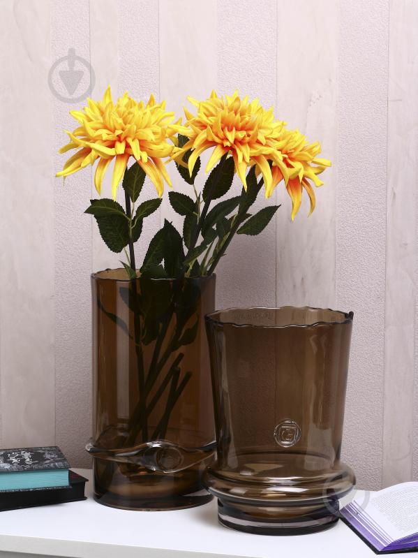 Ваза стеклянная Wrzesniak Glassworks Stamp 35 см коричневая 17-9843A - фото 5