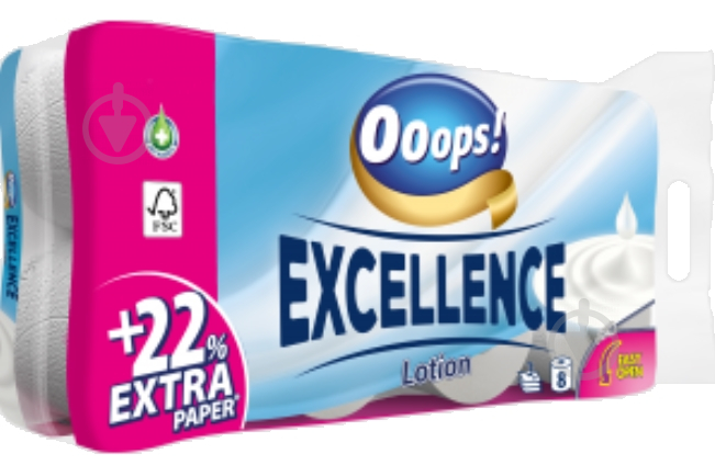 Туалетний папір Ooops! Excellence Lotion тришаровий 8 шт. - фото 1