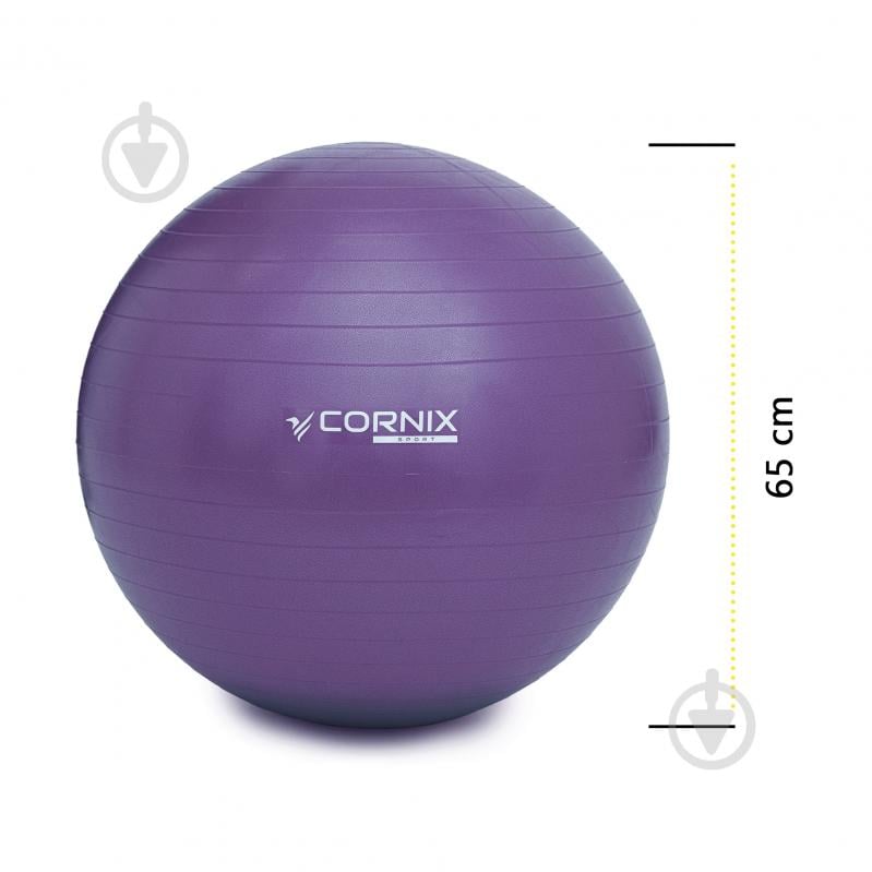 М'яч для фітнесу Cornix (фітбол) Anti-Burst Violet d65 см XR-0022 - фото 2