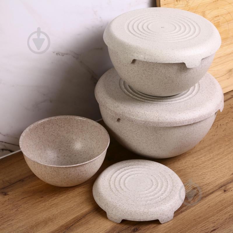 Набор салатников Practic BIO с крышкой 3 шт. (1,5 л+3 л+6 л) крем - фото 11 Набор салатников Practic BIO с крышкой 3 шт. (1,5 л+3 л+6 л) крем - фото 11