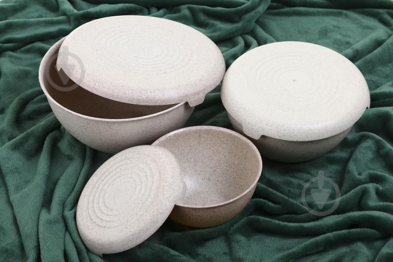 Набор салатников Practic BIO с крышкой 3 шт. (1,5 л+3 л+6 л) крем - фото 9 Набор салатников Practic BIO с крышкой 3 шт. (1,5 л+3 л+6 л) крем - фото 9